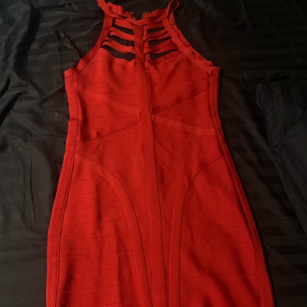 Bebe red bodycon dress